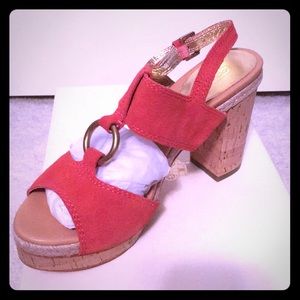 Coach Suede and Cork Heels